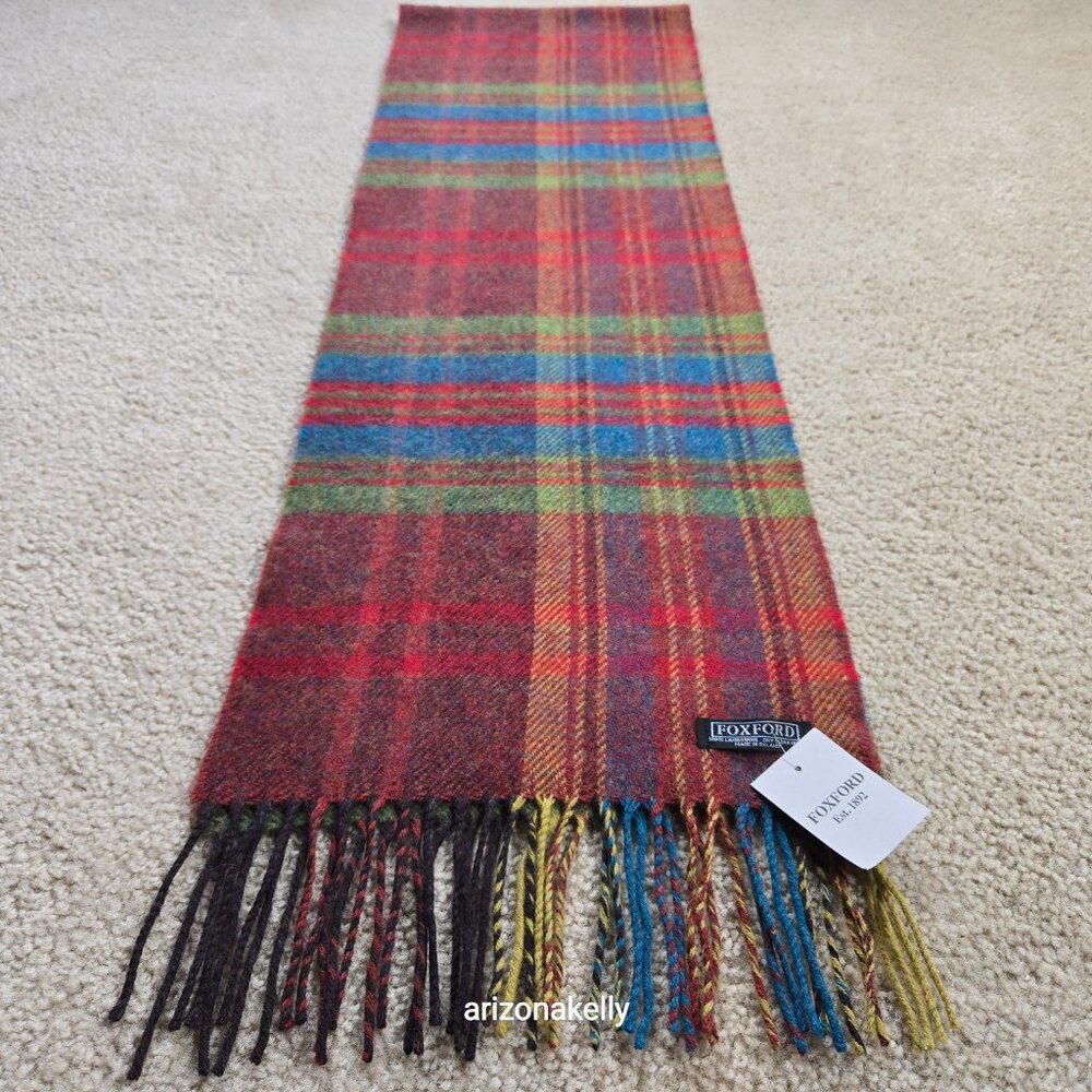 NWT Foxford Lambswool Scarf Plaid - Picture 5 of 9